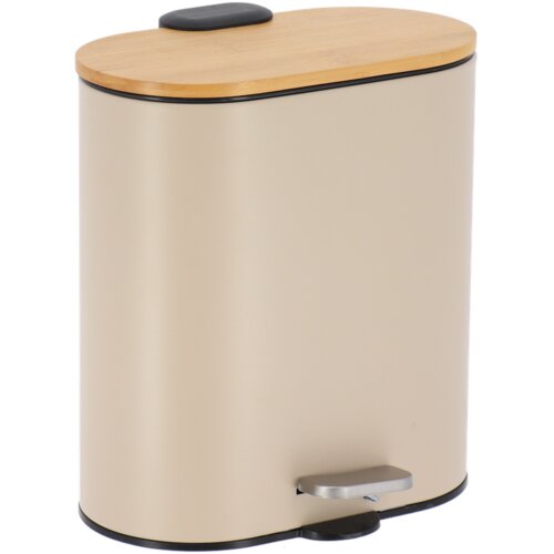 Tendance kanta za smeće na pedalu 5L soft close metal-bambus, bež Cijene