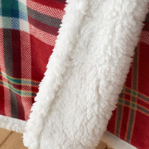 Catherine Lansfield Crvena deka od sherpa flisa 130x170 cm Kelso Check &amp;ndash; Slike