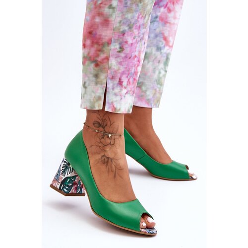 Lewski Shoes Leather Pumps with Ornamental Heel Slike