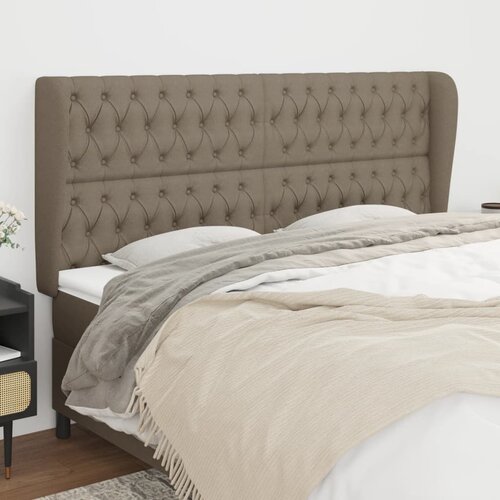 The Living Store Vzglavje z u&amp;scaron;esi taupe 183x23x118/128 cm blago - Vzglavje, (21659470) Slike