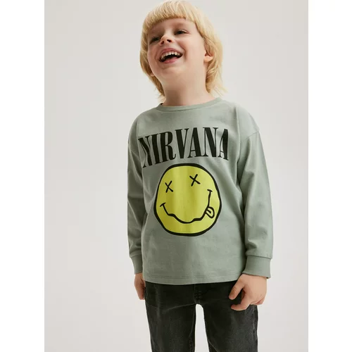 Reserved - Predimenzionirana majica dugih rukava Nirvana - bljedozeleno