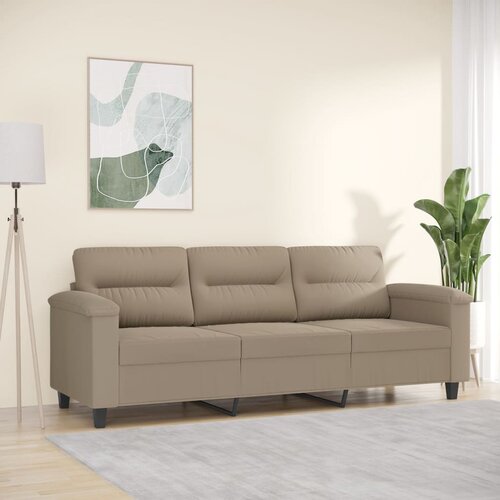 vidaXL Kavč trosed taupe 180 cm tkanina iz mikrovlaken Cene