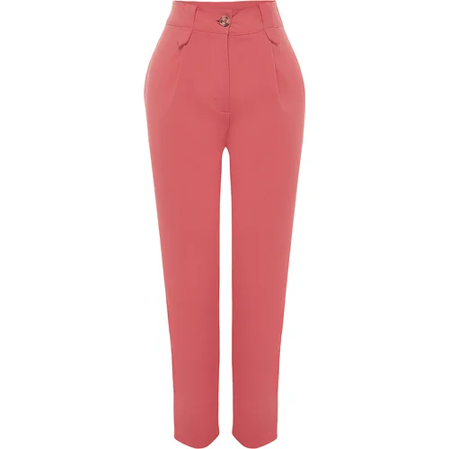 Trendyol Fuchsia Carrot High Waist Polyviscon Woven Trousers