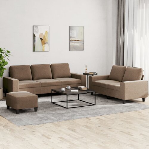  3-dijelni set sofa smeđi od tkanine Slike