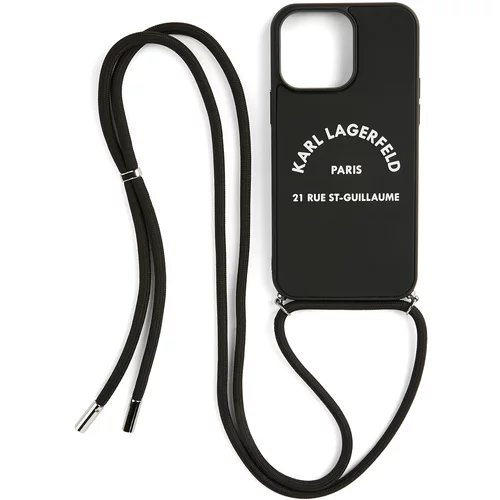 Karl Lagerfeld Etui za telefon ' iPhone 14 Pro ' črna / bela