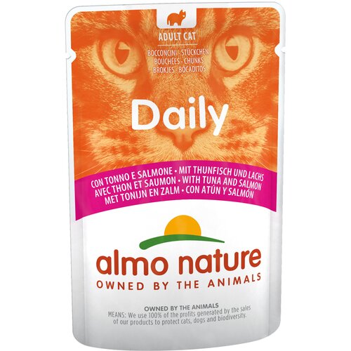 Almo Nature Daily Ekonomično pakiranje Menu Pouch 24 x 70 g - tuna i losos Slike