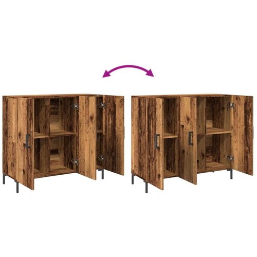 vidaXL Komoda boja starog drva 90 x 34 x 80 cm od konstruiranog drva Cijene