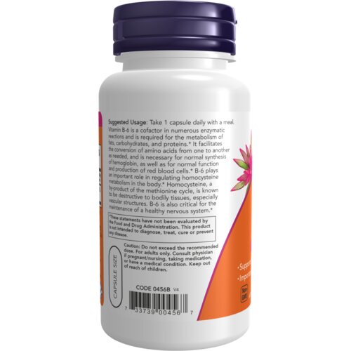 Now Foods vitamin B6 100 mg - podr&amp;scaron;ka kardiovaskularnom i nervnom sistemu Slike