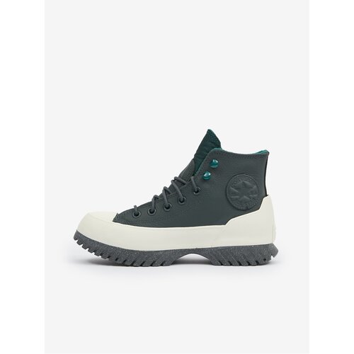 Converse Dark Green Women's Platform Leather Ankle Sneakers - Women's Slike