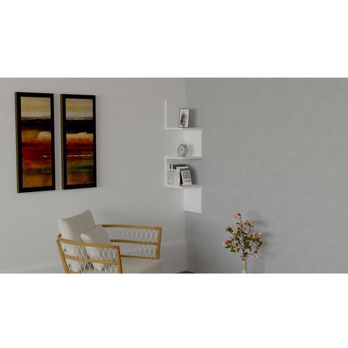 Woody Fashion Zidna polica, Zikzak - White Cene
