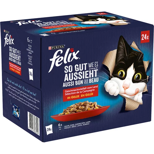 Felix Fantastic "So gut wie es aussieht" 24 x 85 g - Mesni izbor (piščanec, jagnjetina, govedina, zajec)