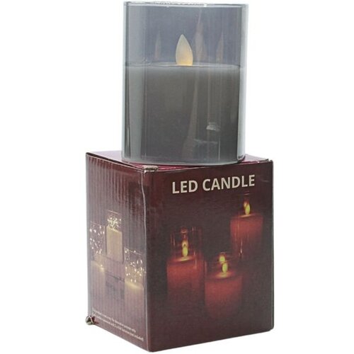  Led candle CUBO - 10cm - Grey - N53 Cene