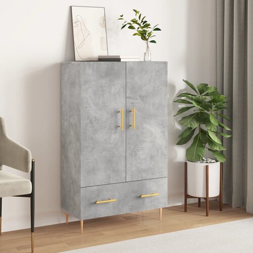 VidaXL Visoka komoda boja betona 69 5 x 31 x 115 cm konstruirano drvo Slike