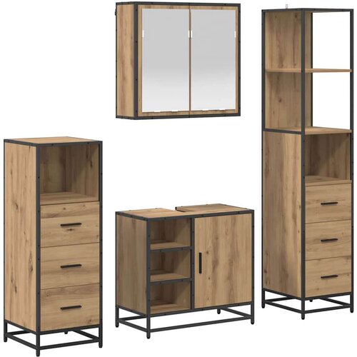 VidaXL set namje&amp;scaron;taja za kupaonicu 4 pcs hrast artisan 65 x 33 x 60 cm Slike