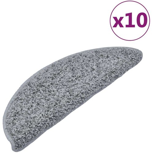  Otirači za stepenice 10 kom 65 x 21 x 4 cm sivi Slike