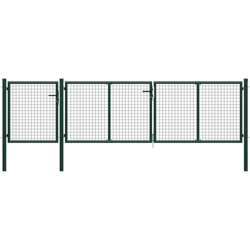 vidaXL vrtna vrata čelična 400 x 100 cm zelena Cijene