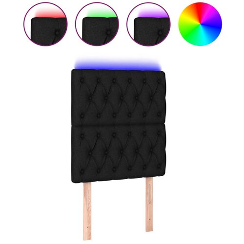  LED uzglavlje crno 80x7x118/128 cm od tkanine Slike