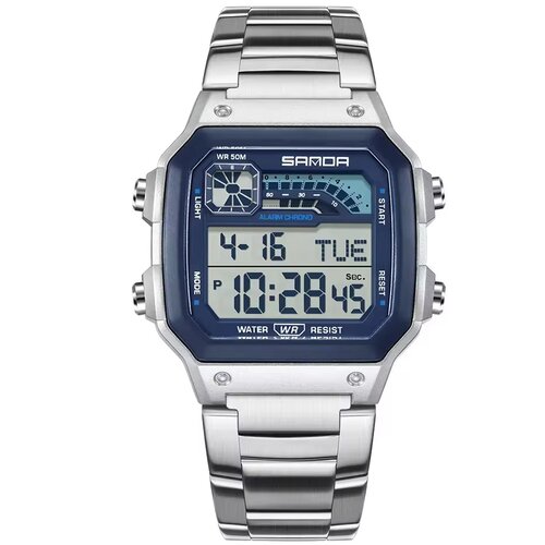 Sanda Digitalni sat BI-41798 - Srebrni / Plavi Slike