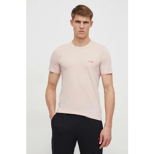 Hugo Pamučna majica 3 - pack 3-pack za muškarce, boja: ružičasta, s tiskom