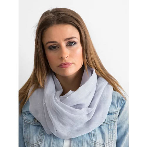 Fashion Hunters Light gray scarf with rhinestones