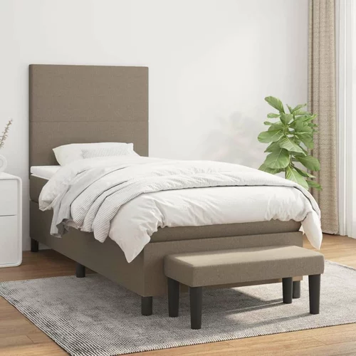  Box spring postelja z vzmetnico taupe 90x200 cm blago, (20893050)