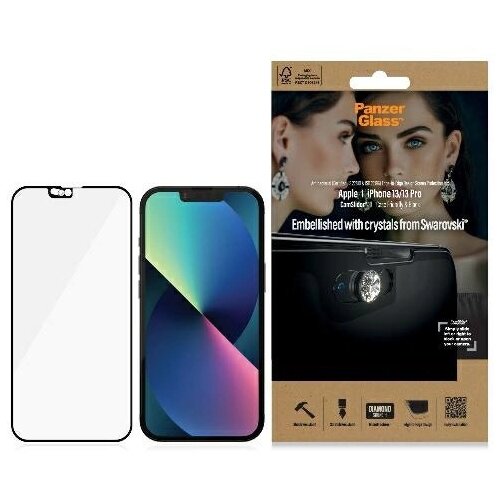 PanzerGlass ANTIBAKTERIJSKO STEKLO E2E ZA IPHONE 13/13 PRO S ČRNIM OKVIROM, (21911605) Slike