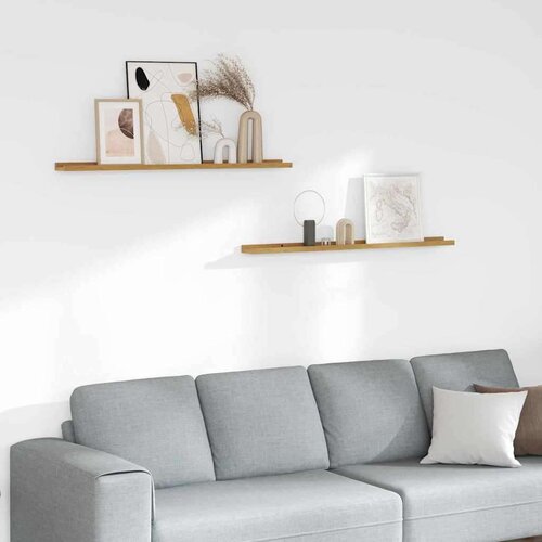  Polica na zidu Zidne 2 pcs Bež 100 x 9 x 3 cm Konstruirano drvo Cijene