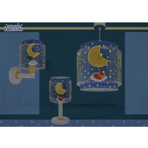 Dalber 76639 - Dečija zidna lampa MOON DREAMS 1xE27/15W/230V plava Slike