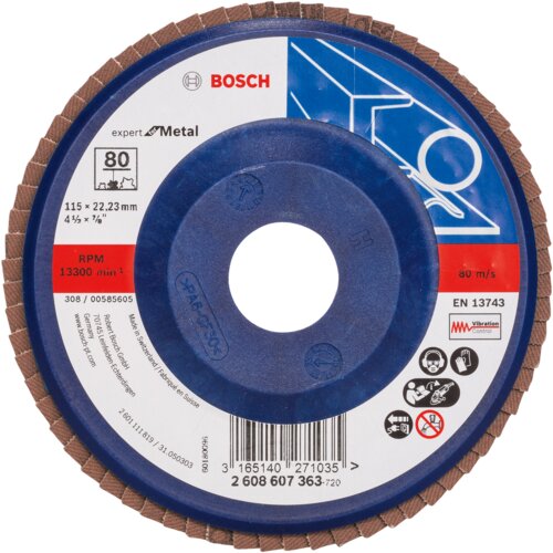 Bosch Lamelni brusni disk Profess for Metal 2608607363, Ravni, &empty;115 mm, P80, 10 komada Cene