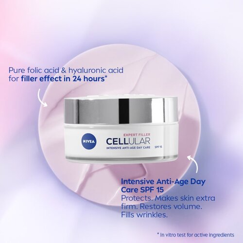Nivea Hyaluron Cellular Filler SPF15 darilni set dnevna krema za obraz SPF15 50 ml + nočna krema za obraz 50 ml za ženske Slike