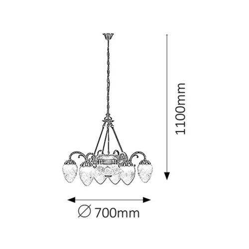 Rabalux annabella 6arm luster E14 6x40W bronza klasična rasveta Slike
