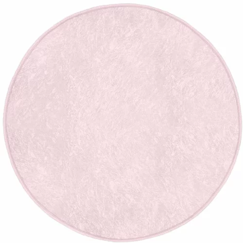 Mila Home Svetlo rožnata pralna/primerna za robotski sesalnik okrogla preproga ø 120 cm Comfort –