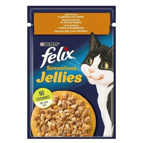 Felix vlažna hrana za mačke kesica sensation piletina i šargarepa 85g Slike