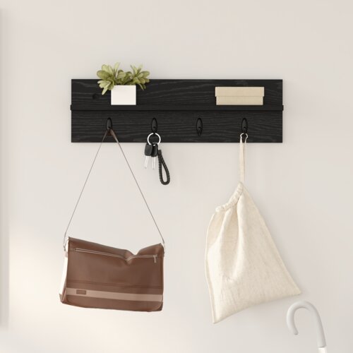 vidaXL Vješalica za kapute na zidu Crni hrast 60 x 10.5 x 18 cm Cijene