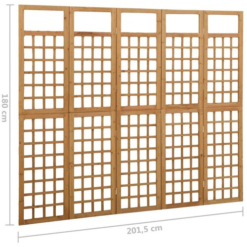 VidaXL Sobna pregrada / re&amp;scaron;etka s 5 panela od jelovine 201,5 x 180 cm Slike