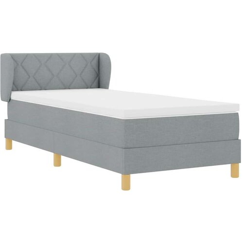 VidaXL Krevet s oprugama i madracem krem 90x200 cm Svjetlosiva Slike
