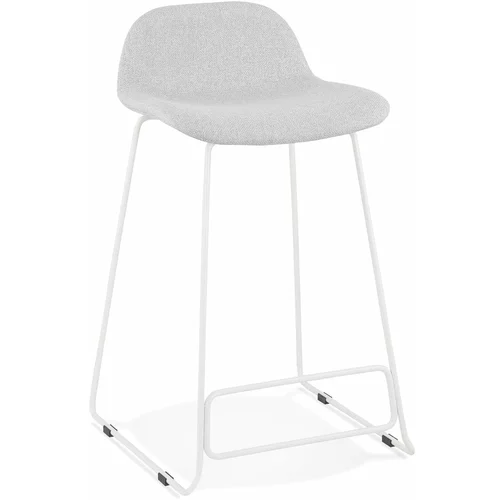 Kokoon Svetlo siv barski stol z belim podnožjem Vancouver Mini, višina sedeža 66 cm