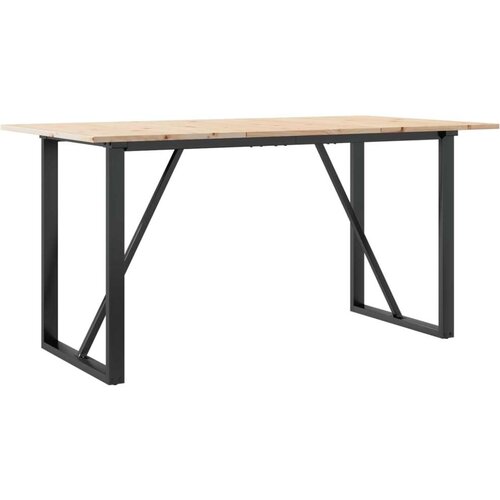 VidaXL Blagovaonski stol O-oblika 140x80x75 cm od borovine i željeza Slike