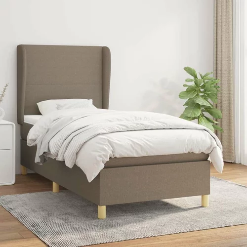  Box spring postelja z vzmetnico taupe 90x200 cm blago, (20792088)