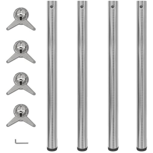VidaXL 242137 4 Height Adjustable Table Legs Brushed Nickel 870 mm, (21008116) Slike