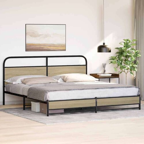 VidaXL metalni okvir kreveta bez madraca boja hrasta sonome 180x200 cm Slike
