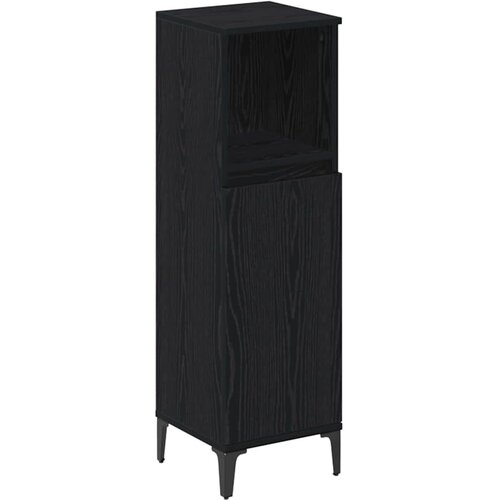  Set namje&amp;scaron;taja za kupaonicu 3 kom. Crni hrast Konstruirano drvo Crna 30 x 30 x 190 cm Slike