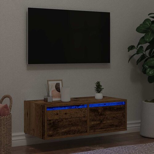 TV ormarići s LED svjetlima 2 kom boja drva 75x35,5x25 cm Cijene