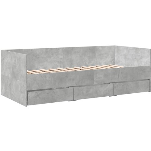 vidaXL Dnevna postelja s predali betonsko siva 90x200 cm inž. les Cene