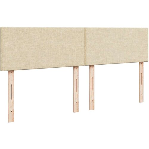 VidaXL Krevet s oprugama i madracem krem 180x200 cm od tkanine Slike