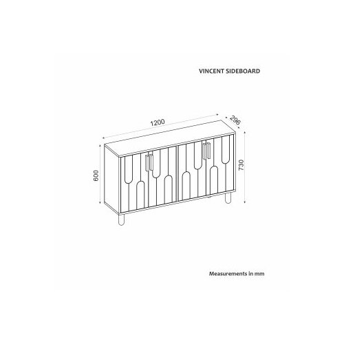 Hanah home Konzola Vincent, 120x73,6x29,6 cm, Orah Slike