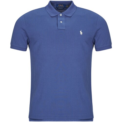 Polo Ralph Lauren Polo majice kratki rokavi POLO AJUSTE DROIT EN COTON BASIC MESH Modra Slike