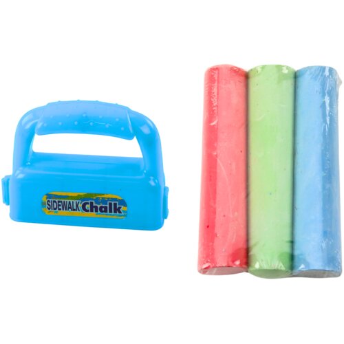  Set of Chalks with Handle Thick Sidewalk Chalk Blue 3 Pcs Slike