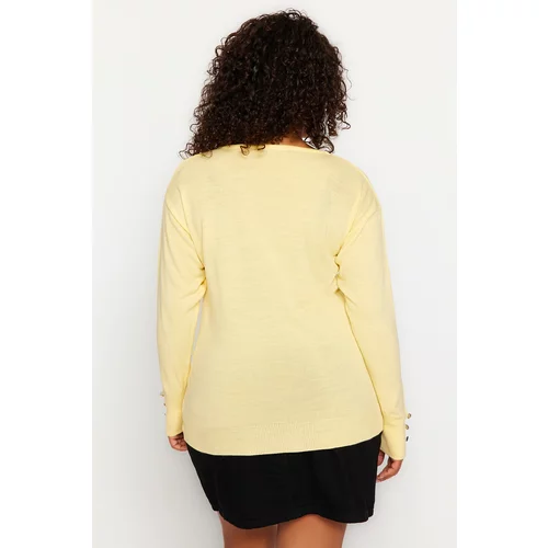 Trendyol Curve Plus Size Sweater - Yellow - Relaxed fit