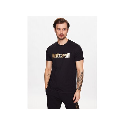 Just Cavalli Majica 74OBHF00 Črna Regular Fit Slike